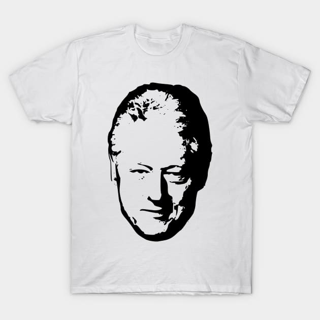 Bill Clinton Black On White Pop Art T-Shirt by Nerd_art